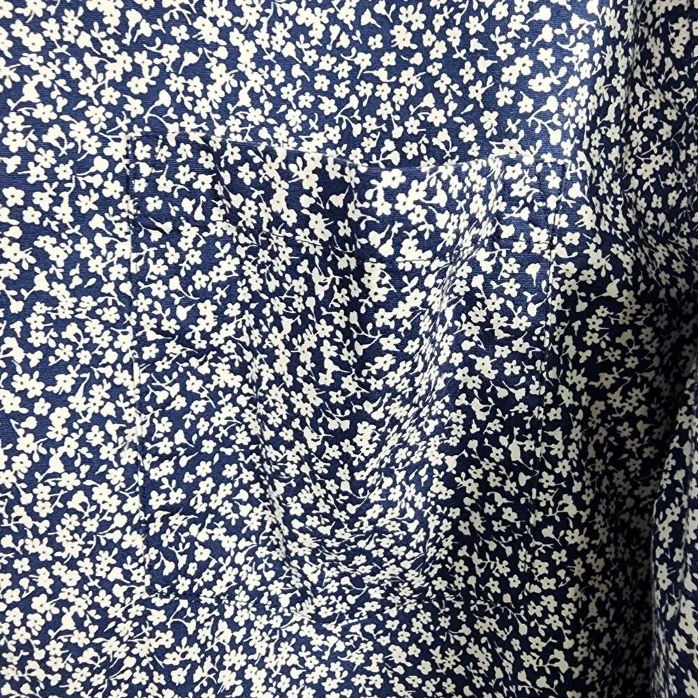 J. Crew Mens Shirt XL Flex Washed Slim Untucked Floral Button Blue Long Sleeve